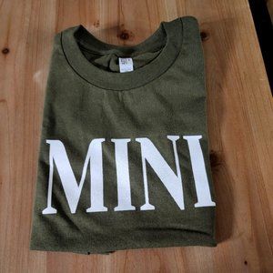 Mini Graphic tee Army Green Cotton short sleeve t-shirt size XS Matching